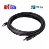 Club 3D CAC-1061 DisplayPort 1.4 HBR3 -kaapeli, 8K 60 Hz, 32,4 Gbit/s, DSC 1.2, VESA-sertifioitu, lukittavilla liittimillä, uros/uros, 5 m, musta