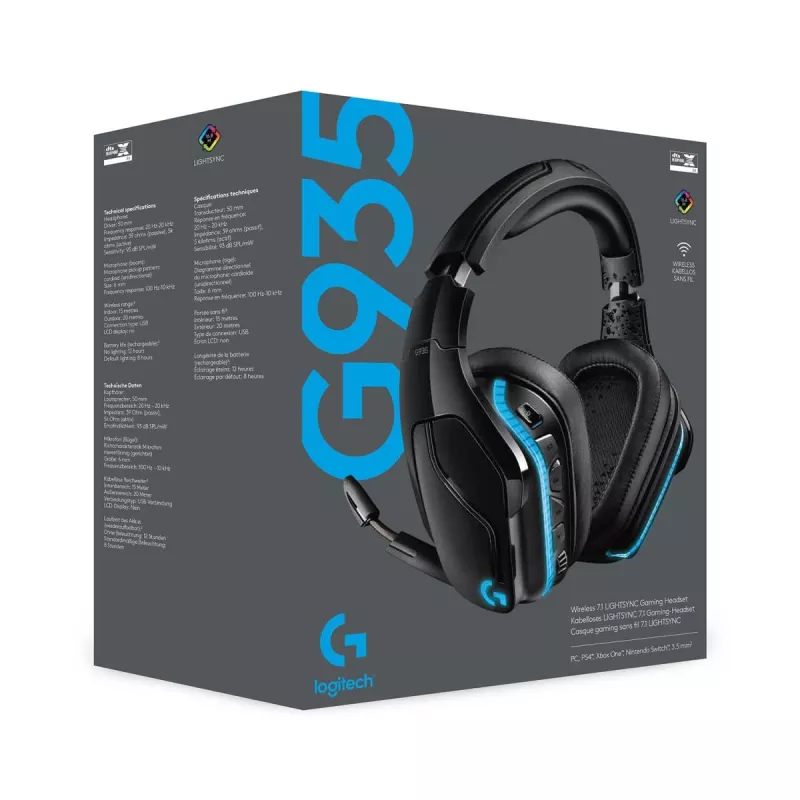 LOGITECH G935 langaton 7.1 Surround Sound Lightsync -pelikuuloke – 2,4 GHz