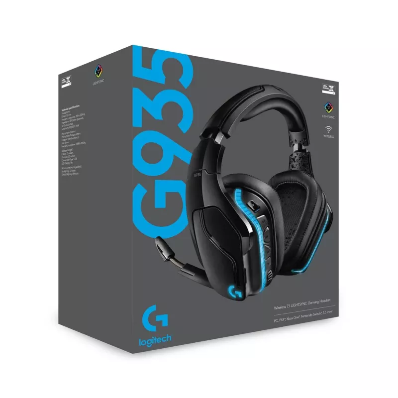 LOGITECH G935 langaton 7.1 Surround Sound Lightsync -pelikuuloke – 2,4 GHz