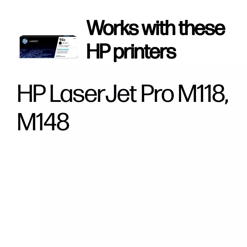 HP 94X High Yield musta alkuperäinen LaserJet-värikasetti, 2800 sivua, musta, 1 kpl