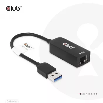 CLUB3D USB 3.2 Gen1 Type-A - RJ45 2.5Gbps -adapteri