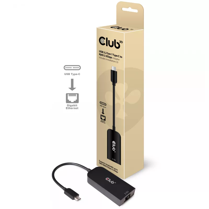 CLUB3D USB 3.2 Gen1 Type-C - RJ45 2.5Gbps -adapteri