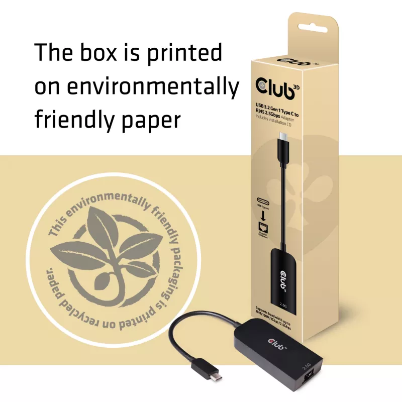 CLUB3D USB 3.2 Gen1 Type-C - RJ45 2.5Gbps -adapteri