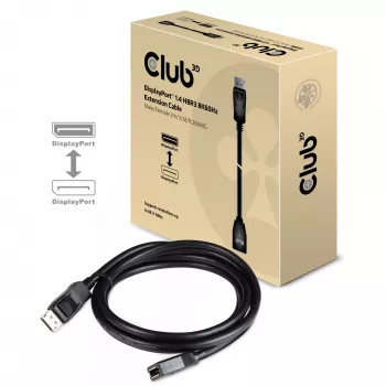 CLUB3D DisplayPort 1.4 HBR3 -jatkokaapeli 8K60Hz M/F 2 m
