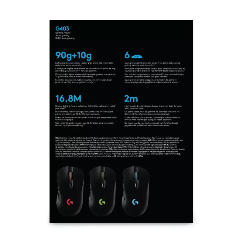 LOGITECH G403 Hero pelihiiri USB musta EWR2