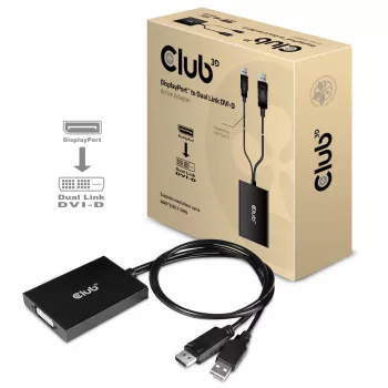 CLUB3D DisplayPort - Dual Link DVI-D HDCP ON versio aktiivinen sovitin M/F