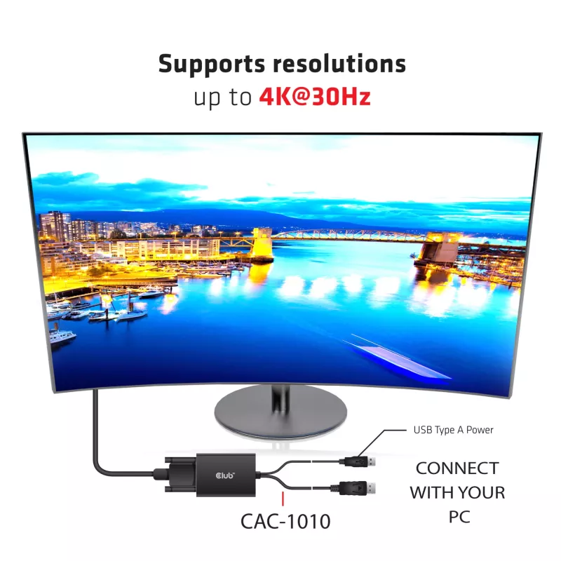 CLUB3D DisplayPort - Dual Link DVI-D HDCP ON versio aktiivinen sovitin M/F