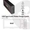 CLUB3D USB Type-A ja C -laturi, 5 porttia jopa 111 W