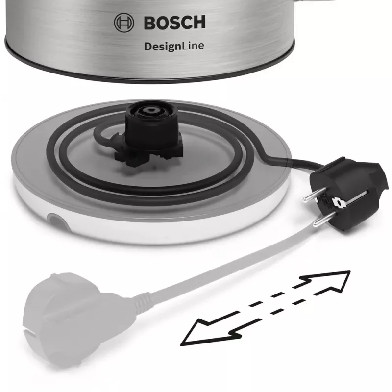 Bosch TWK4P440 vedenkeitin 1,7 L 2400 W musta, ruostumaton teräs
