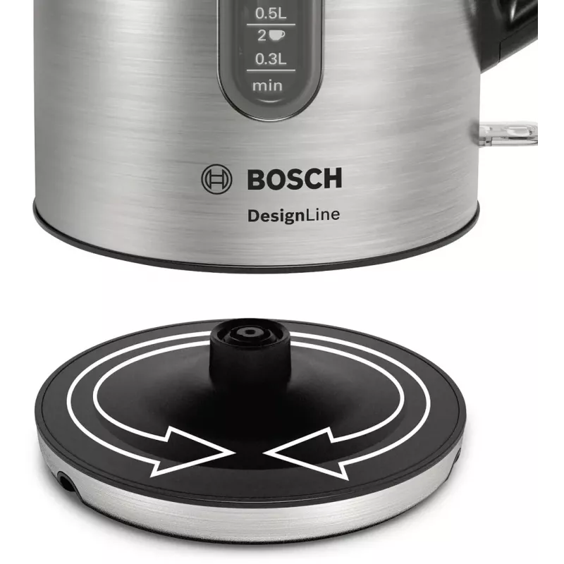 Bosch TWK4P440 vedenkeitin 1,7 L 2400 W musta, ruostumaton teräs