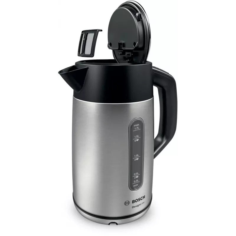 Bosch TWK4P440 vedenkeitin 1,7 L 2400 W musta, ruostumaton teräs