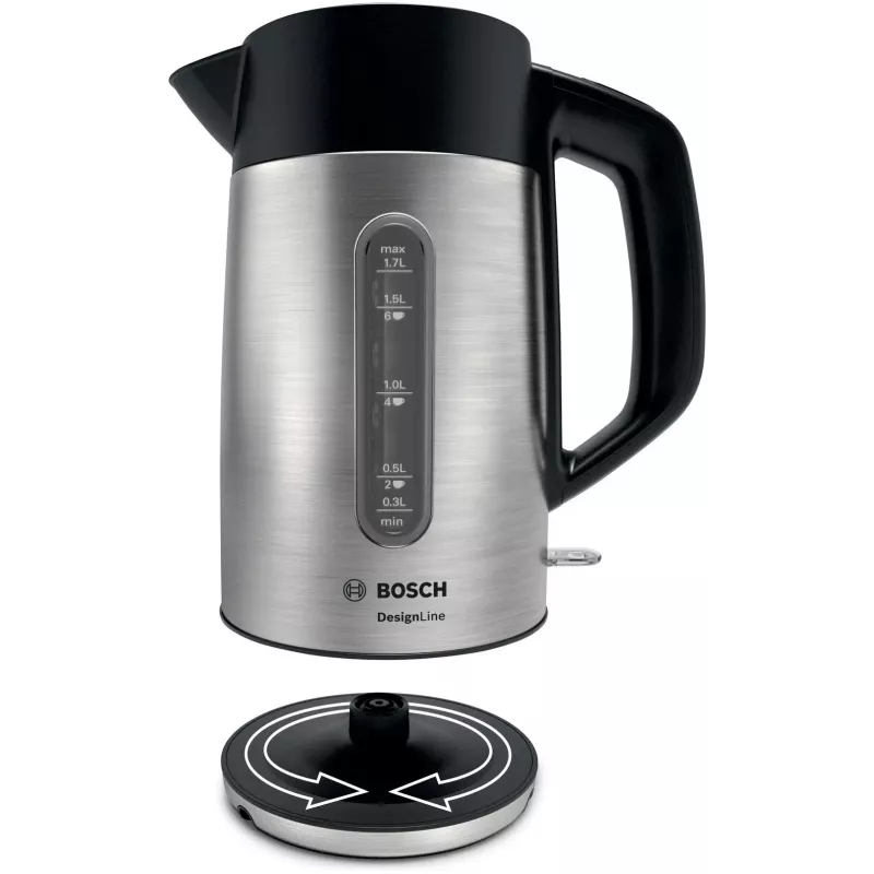 Bosch TWK4P440 vedenkeitin 1,7 L 2400 W musta, ruostumaton teräs
