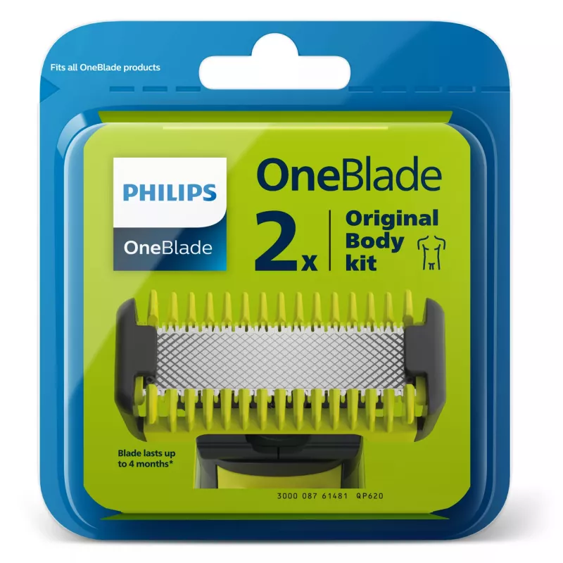 Parranajoterä Philips Norelco OneBlade QP620/50 varaterät, musta, 2 kpl:n pakkaus