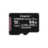 Kingston Technology Canvas Select 64GB microSDXC Plus 100R A1 C10 -kortti + ADP