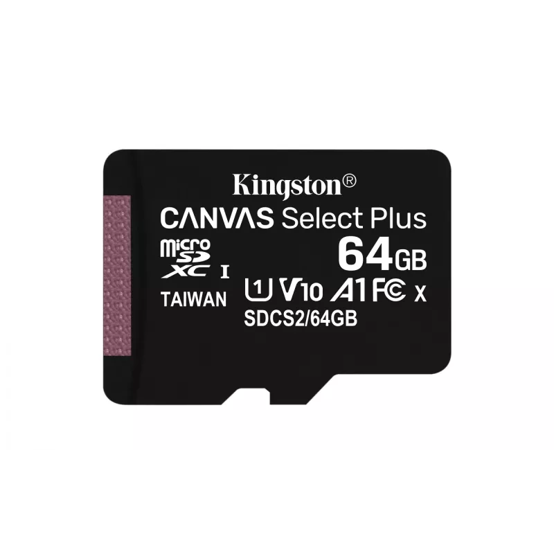 Kingston Technology Canvas Select 64GB microSDXC Plus 100R A1 C10 -kortti + ADP