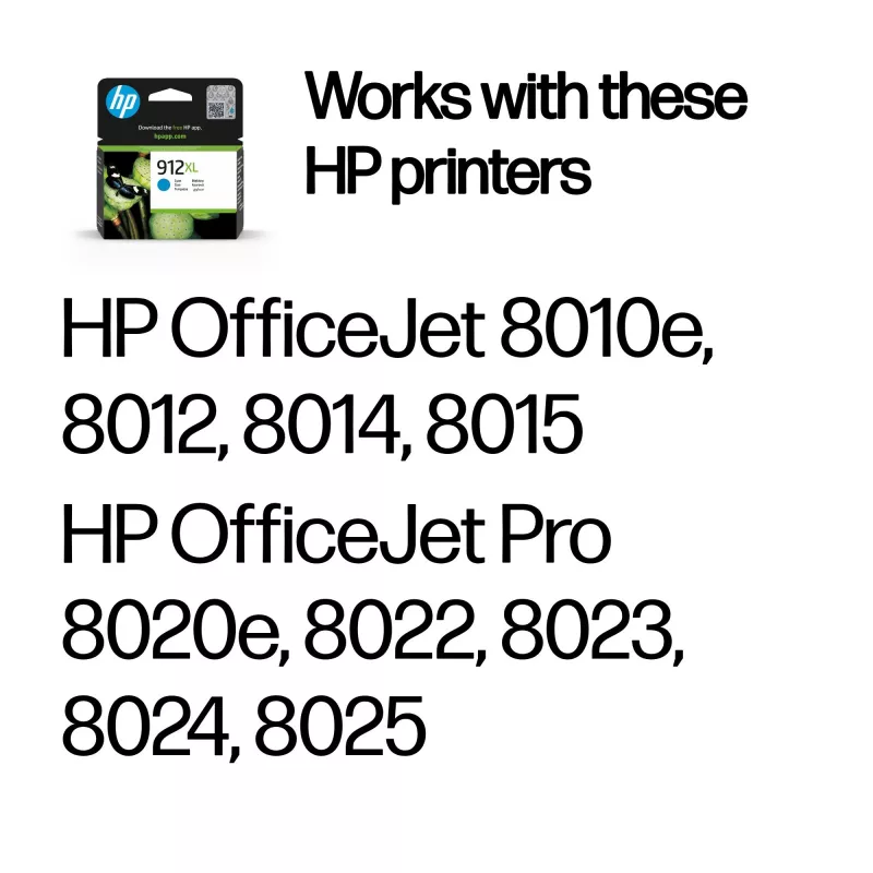 HP 912XL alkuperäinen suuren riiton mustekasetti syaani