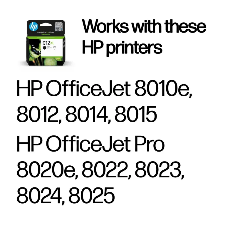 HP 912XL High Yield musta alkuperäinen mustekasetti