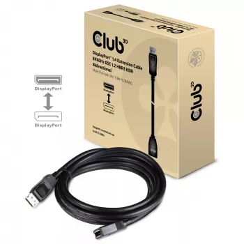 Club 3D CAC-1023 DisplayPort 1.4 jatkokaapeli M/F, 8K, 3 m (9,84 ft), musta