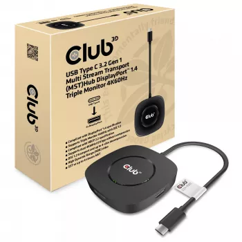 CLUB3D USB Type C 3.2 Gen 1 Multi Stream Transport (MST) -keskitin DisplayPort 1.4 kolmen näytön
