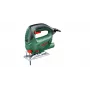Pistosaha Bosch PST 650 — 500 W, 300 W antoteho, 65 mm leikkaussyvyys puuhun, 4 mm teräkseen, yläkahva, työkaluton teränvaihto