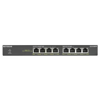 NETGEAR GS308PP hallitsematon gigabit Ethernet (10/100/1000) Power over Ethernet (PoE) musta
