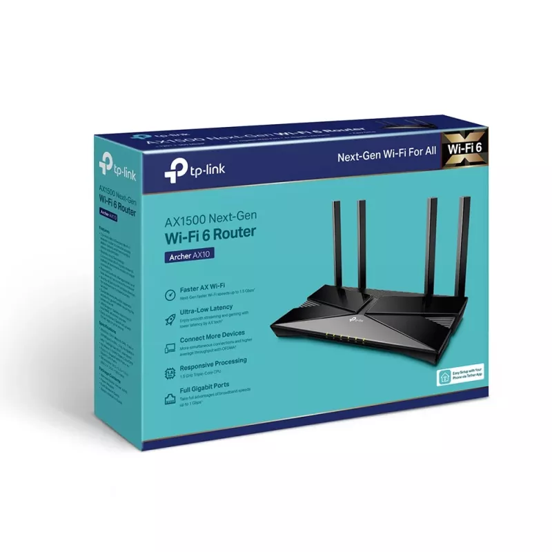 TP-Link Archer AX1500 dual-band Wi-Fi 6 -reititin, musta