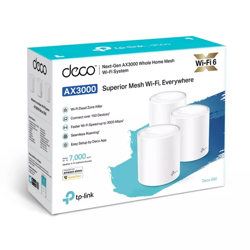 TP-Link AX3000 Whole Home Mesh Wi-Fi -järjestelmä, 3 kpl:n pakkaus