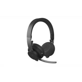 Logitech Zone Wireless MS 981-000854 Bluetooth-kuulokemikrofoni, korvan päällä, aktiivinen melunvaimennus, langaton Qi-lataus, Microsoft Teams, grafiitti