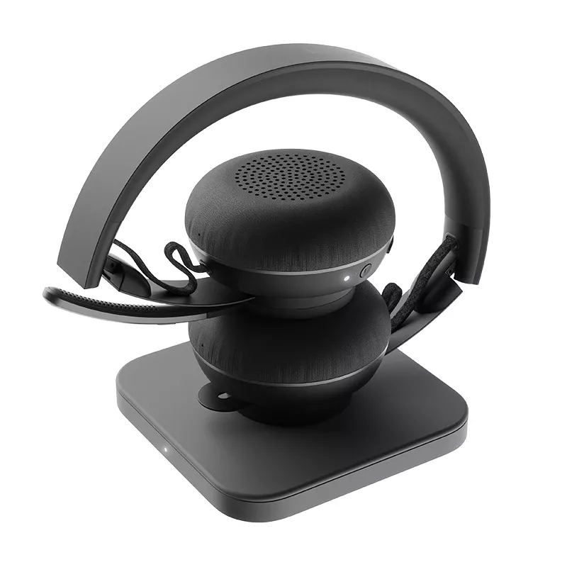 Logitech Zone Wireless MS 981-000854 Bluetooth-kuulokemikrofoni, korvan päällä, aktiivinen melunvaimennus, langaton Qi-lataus, Microsoft Teams, grafiitti