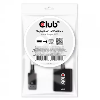 CLUB3D DisplayPort™ - VGA musta aktiivinen adapteri M/F