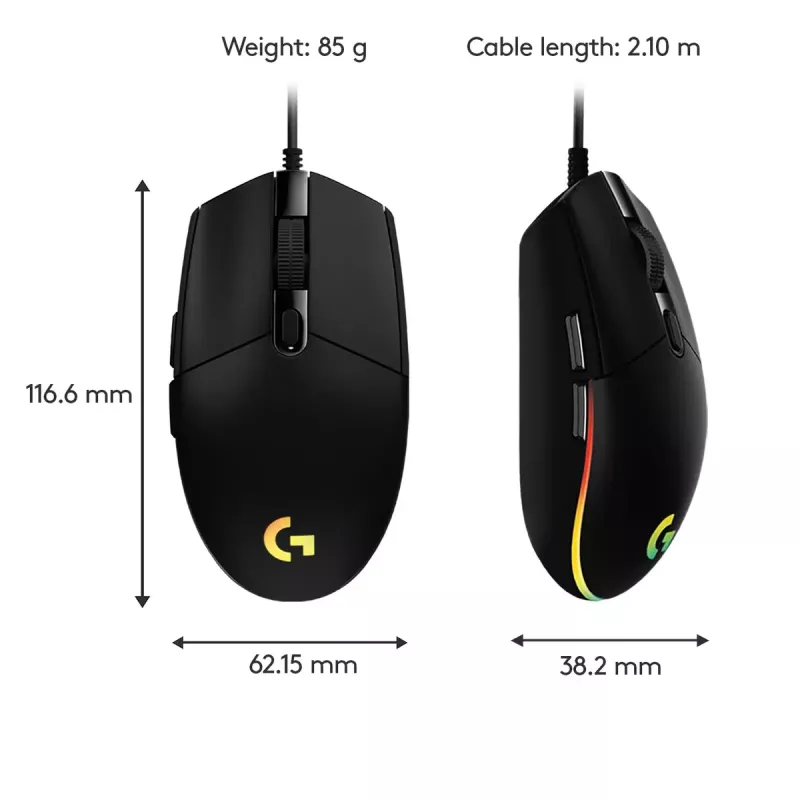 LOGITECH G203 Lightsync pelihiiri USB musta