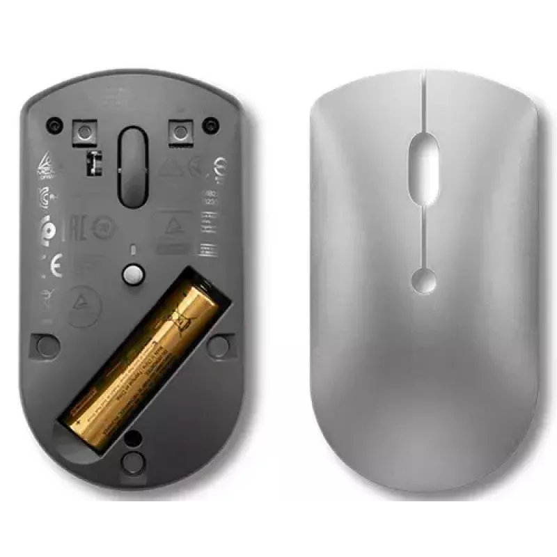 optinen Bluetooth-hiiri Lenovo 600 — 2400 dpi, Bluetooth 5.0 Dual-Host, 3 painiketta, pallorulla, raudanharmaa