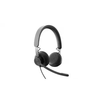 LOGITECH Zone Wired - USB-C / USB-A - headset - UC Zone - musta