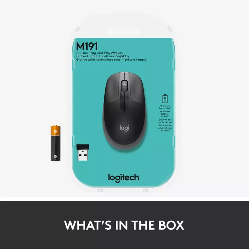LOGITECH M190 Full-Size langaton hiiri Charcoal