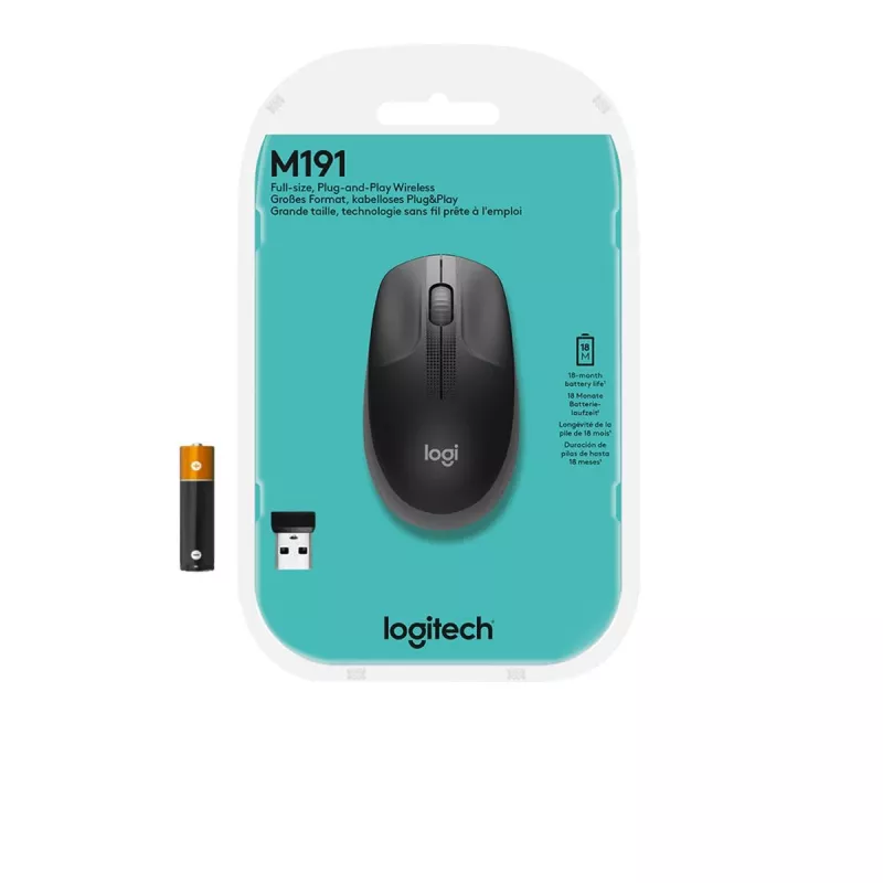 LOGITECH M190 Full-Size langaton hiiri Charcoal
