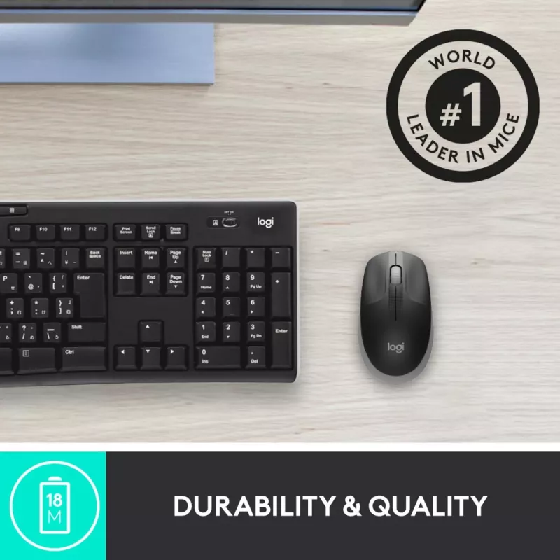 LOGITECH M190 Full-Size langaton hiiri keskiyönharmaa