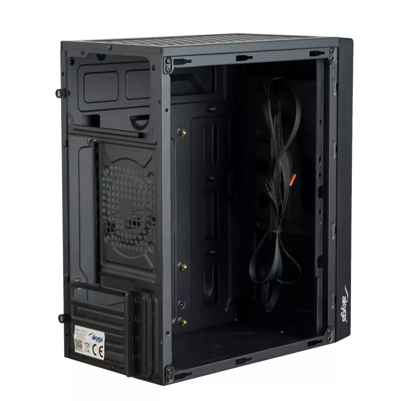 Akyga AK36BK Micro-ATX-tietokonekotelo, Micro ATX / Flex ATX / Mini ITX, USB 3.0 + USB 2.0, ilman virtalähdettä, musta