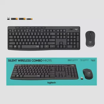 Logitech MK295 Silent Wireless Combo näppäimistö RF langaton QWERTY US International musta