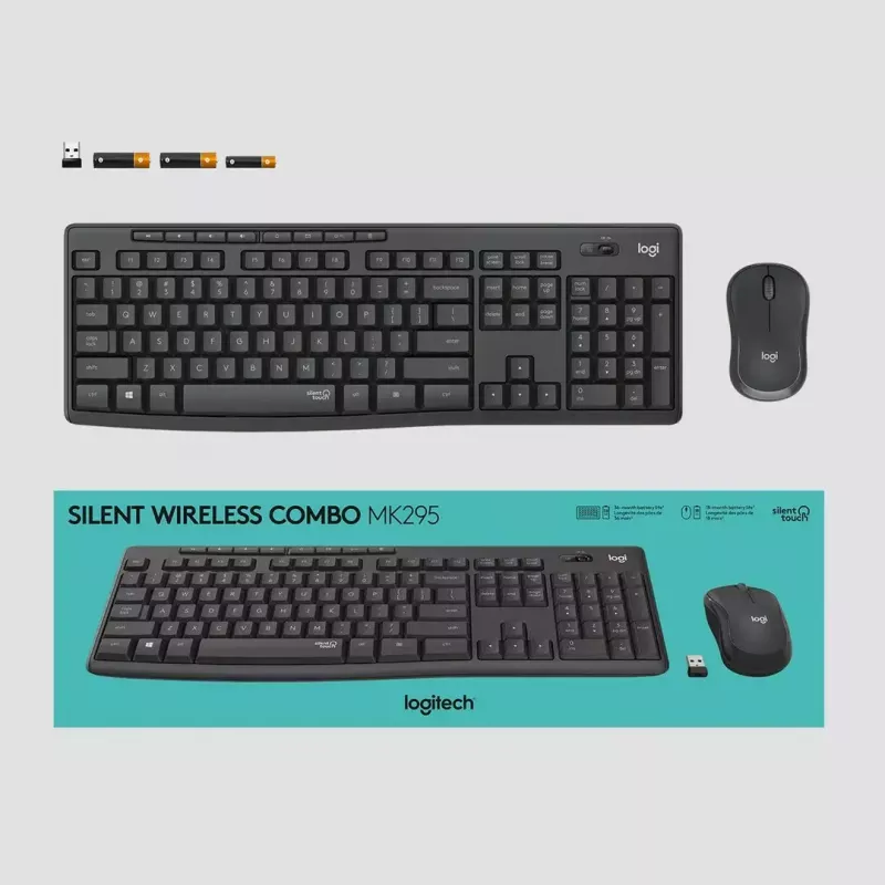Logitech MK295 Silent Wireless Combo näppäimistö RF langaton QWERTY US International musta