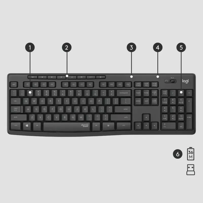 Logitech MK295 Silent Wireless Combo näppäimistö RF langaton QWERTY US International musta
