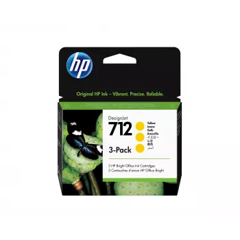 HP 712 3 kpl:n pakkaus 29 ml keltainen DesignJet mustepatruuna