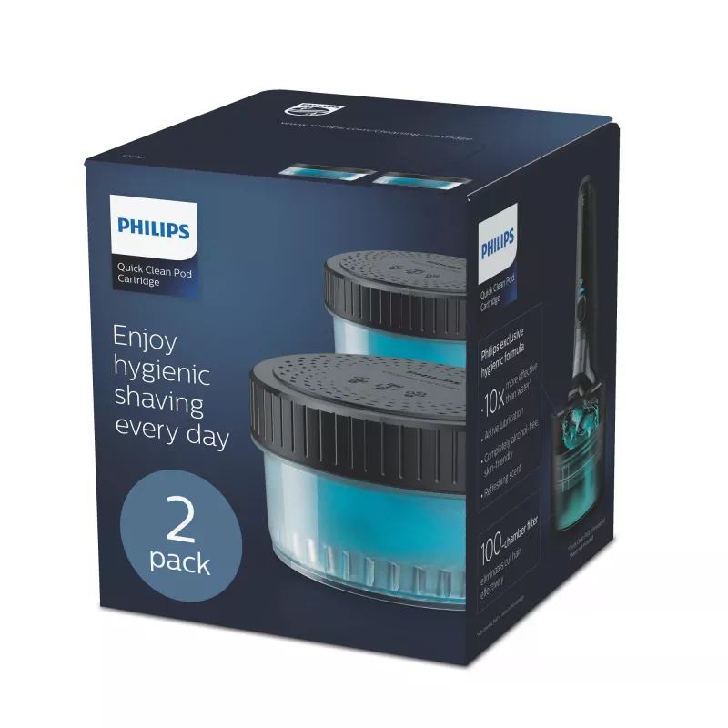 Philips Quick Clean Pod kasetti CC12/50 2 kpl:n pakkaus puhdistuskasetteja sähköparranajokoneen terille