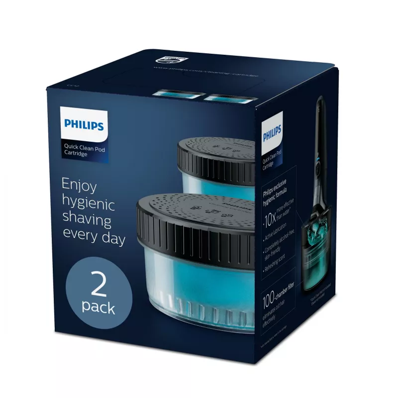 Philips Quick Clean Pod kasetti CC12/50 2 kpl:n pakkaus puhdistuskasetteja sähköparranajokoneen terille