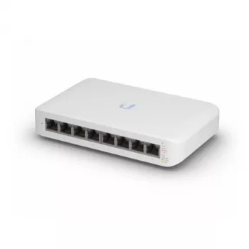 Hallittava kytkin UBIQUITI UniFi Switch Lite 8 PoE L2, 8× Gigabit, 4× PoE+ (30 W/portti), 54 V DC, 60 W kulutus