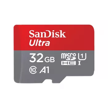 SanDisk 32GB Ultra microSDHC UHS-I muistikortti adapterilla – 98MB/s, C10, U1, Full HD, A1