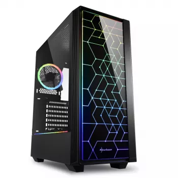 PC-kotelo Sharkoon RGB LIT 100 Midi Tower musta