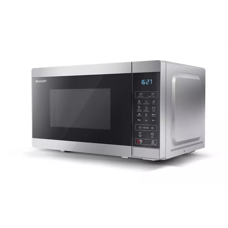 Sharp YC-MG02E-S mikroaaltouuni musta, teräs yhdistelmämikroaaltouuni pöytämalli 20 l 800 W