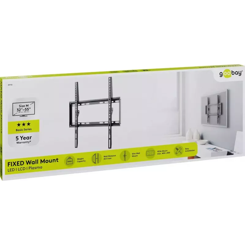 Goobay TV-seinäteline Basic FIXED (M) 35 kg 32-55