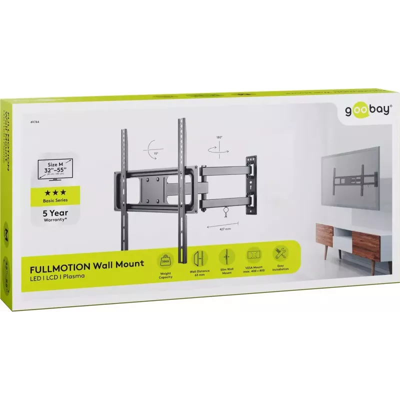 Goobay TV-seinäteline Basic FULLMOTION M 35 kg 32-55