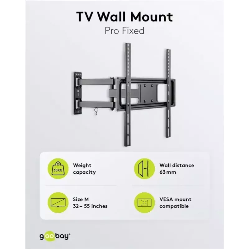 Goobay TV-seinäteline Basic FULLMOTION M 35 kg 32-55